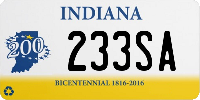 IN license plate 233SA