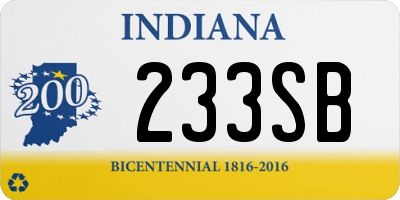 IN license plate 233SB