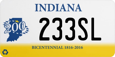 IN license plate 233SL