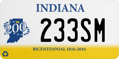 IN license plate 233SM