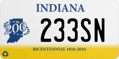 IN license plate 233SN