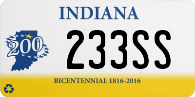 IN license plate 233SS