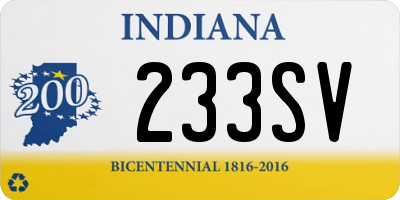 IN license plate 233SV