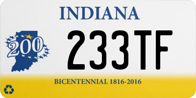 IN license plate 233TF