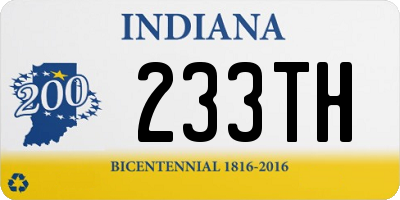 IN license plate 233TH