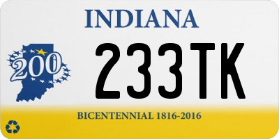 IN license plate 233TK