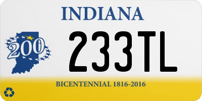 IN license plate 233TL