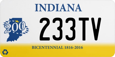 IN license plate 233TV