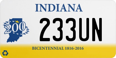 IN license plate 233UN