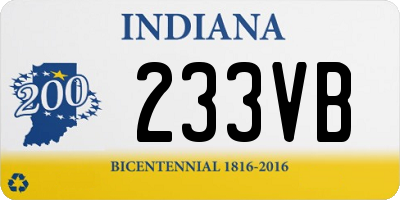 IN license plate 233VB