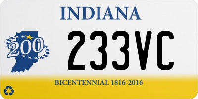 IN license plate 233VC