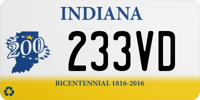 IN license plate 233VD