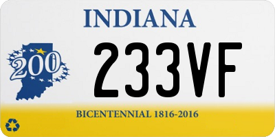 IN license plate 233VF