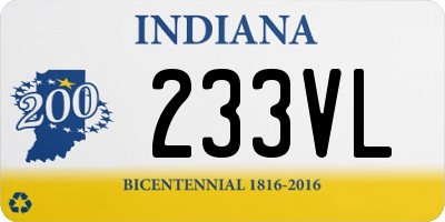 IN license plate 233VL