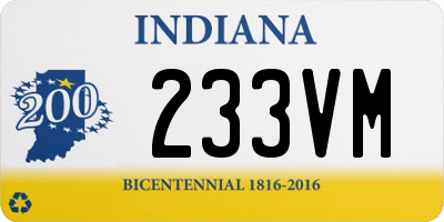 IN license plate 233VM