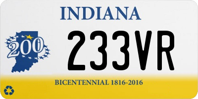 IN license plate 233VR