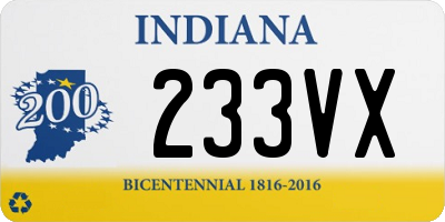 IN license plate 233VX