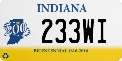 IN license plate 233WI