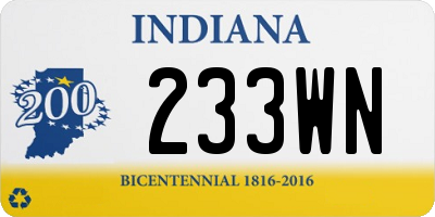 IN license plate 233WN