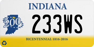 IN license plate 233WS