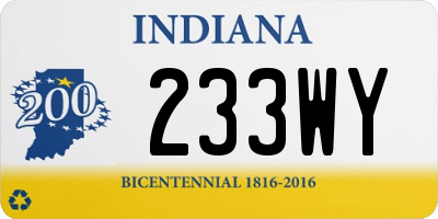 IN license plate 233WY