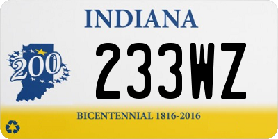 IN license plate 233WZ