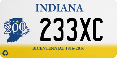 IN license plate 233XC