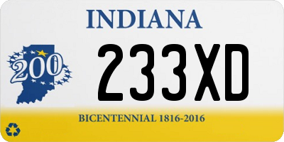 IN license plate 233XD