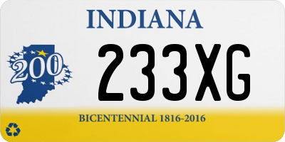 IN license plate 233XG