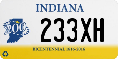 IN license plate 233XH