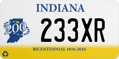 IN license plate 233XR