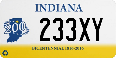 IN license plate 233XY