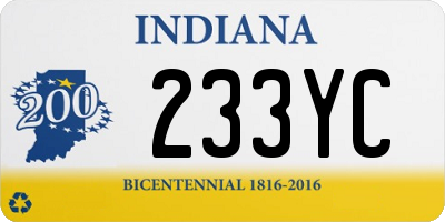 IN license plate 233YC