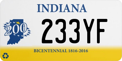 IN license plate 233YF