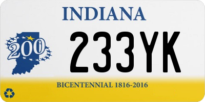 IN license plate 233YK