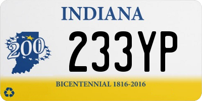 IN license plate 233YP