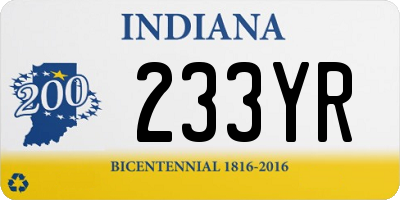IN license plate 233YR