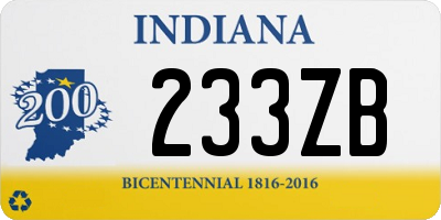 IN license plate 233ZB