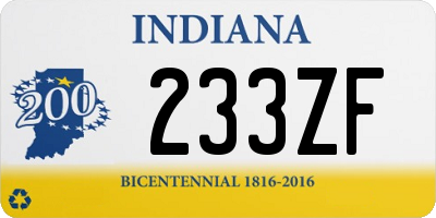 IN license plate 233ZF