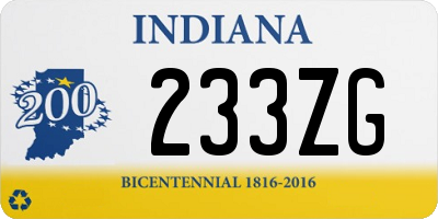 IN license plate 233ZG