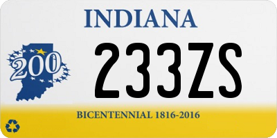 IN license plate 233ZS