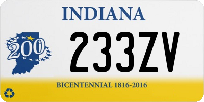 IN license plate 233ZV