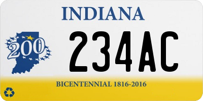 IN license plate 234AC