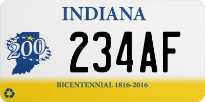 IN license plate 234AF