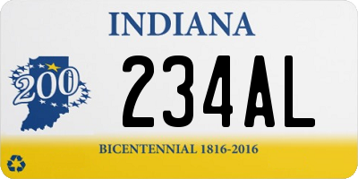 IN license plate 234AL