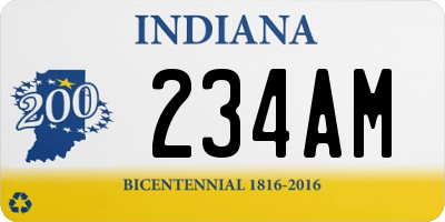 IN license plate 234AM