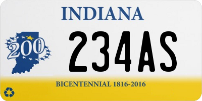 IN license plate 234AS