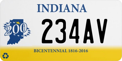 IN license plate 234AV