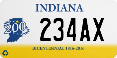 IN license plate 234AX