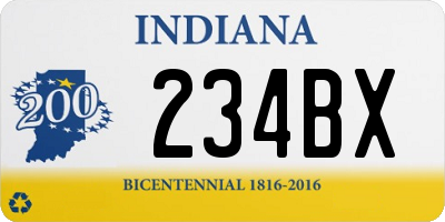 IN license plate 234BX